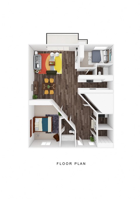 Floor plan for 2 beds, 2 baths, 1120 sqft